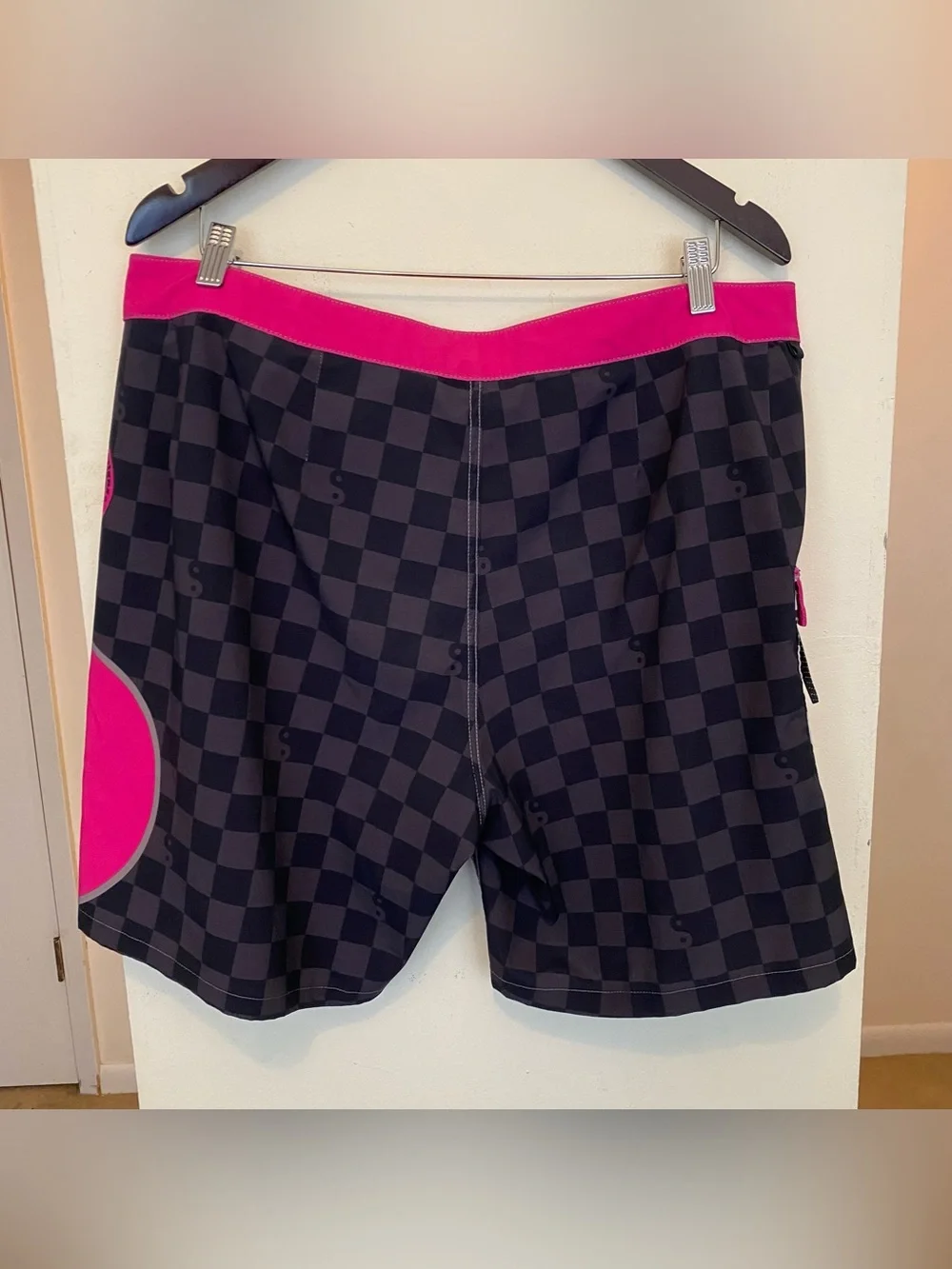 Vans T&C Surf Designs Hawaii Pink Board Shorts Mens 36 Black Check Drawstring - Picture 5 of 12
